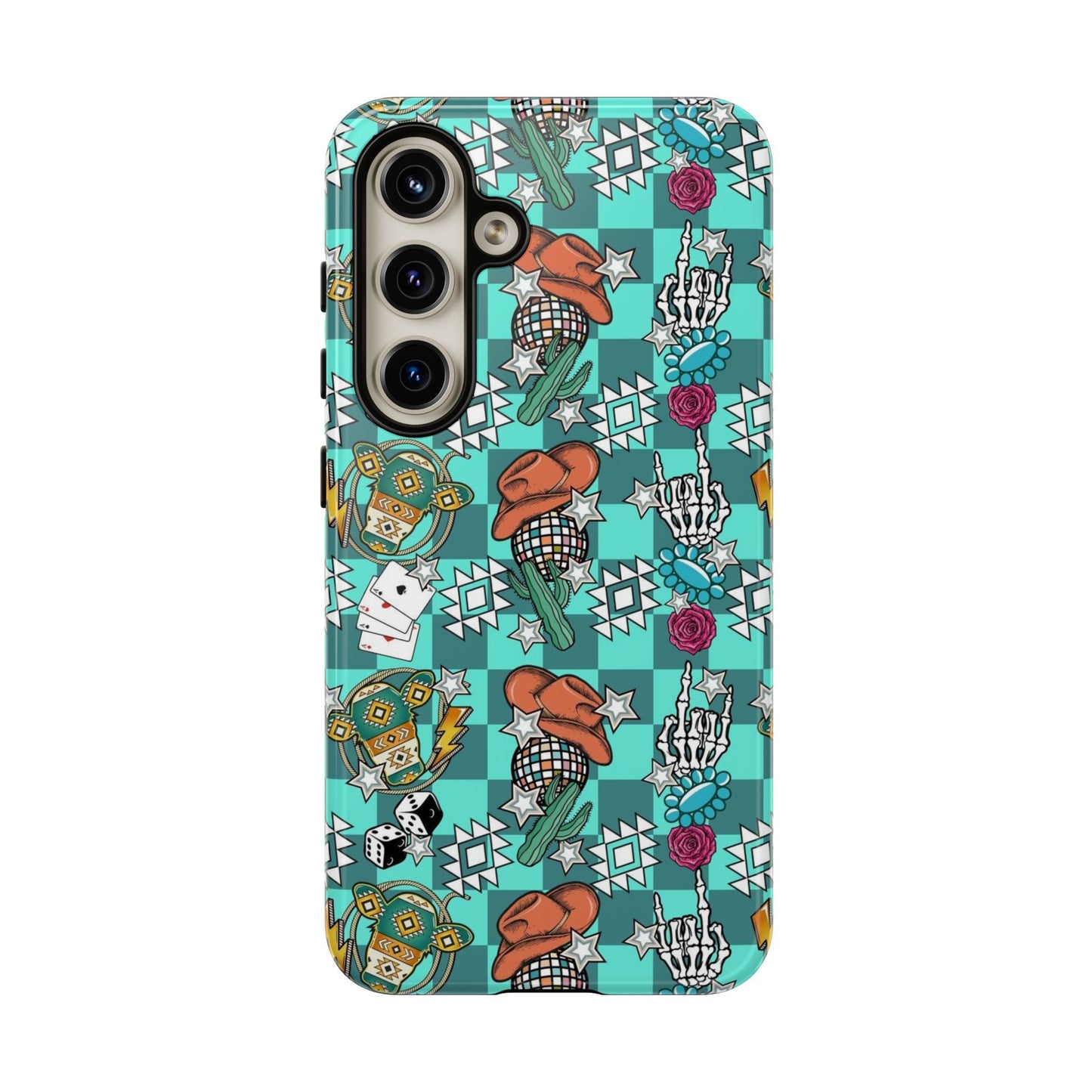 Blue Aztec Disco Tough Cases