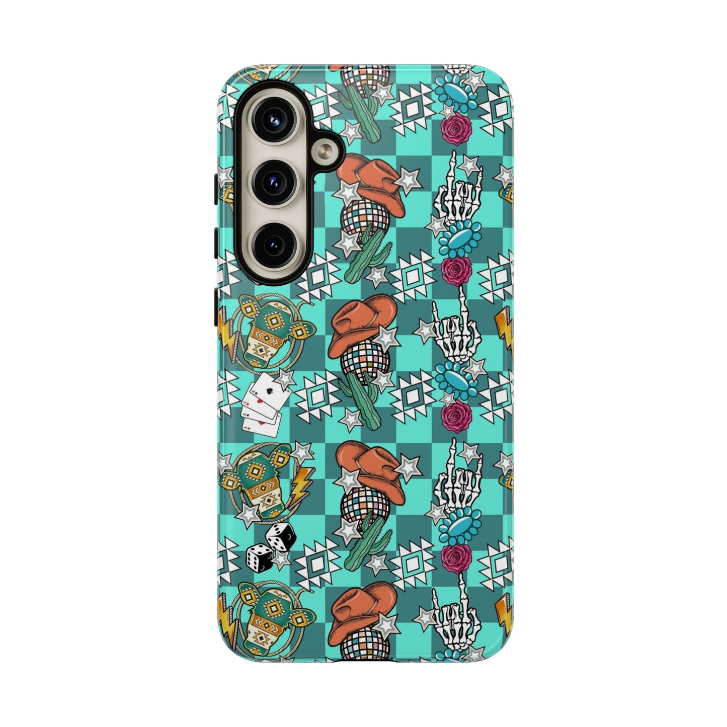 Blue Aztec Disco Tough Cases