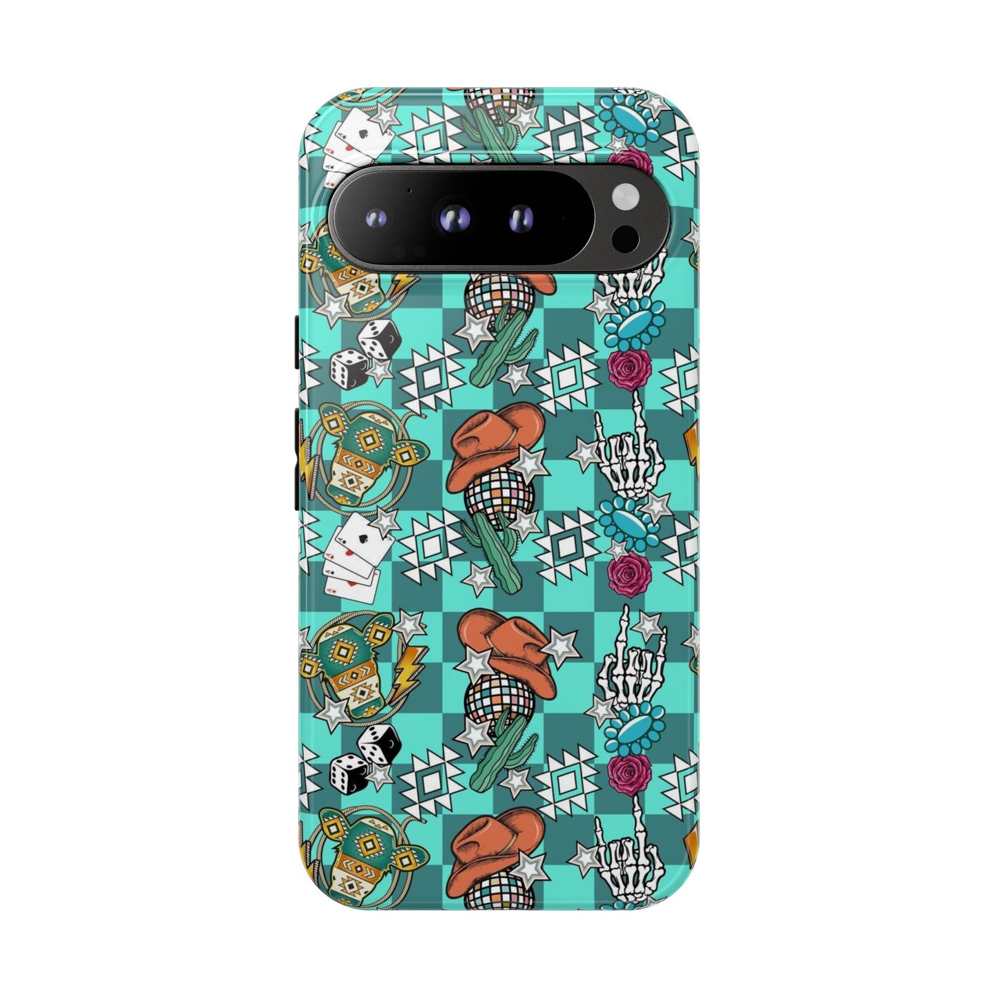 Blue Aztec Disco Tough Cases