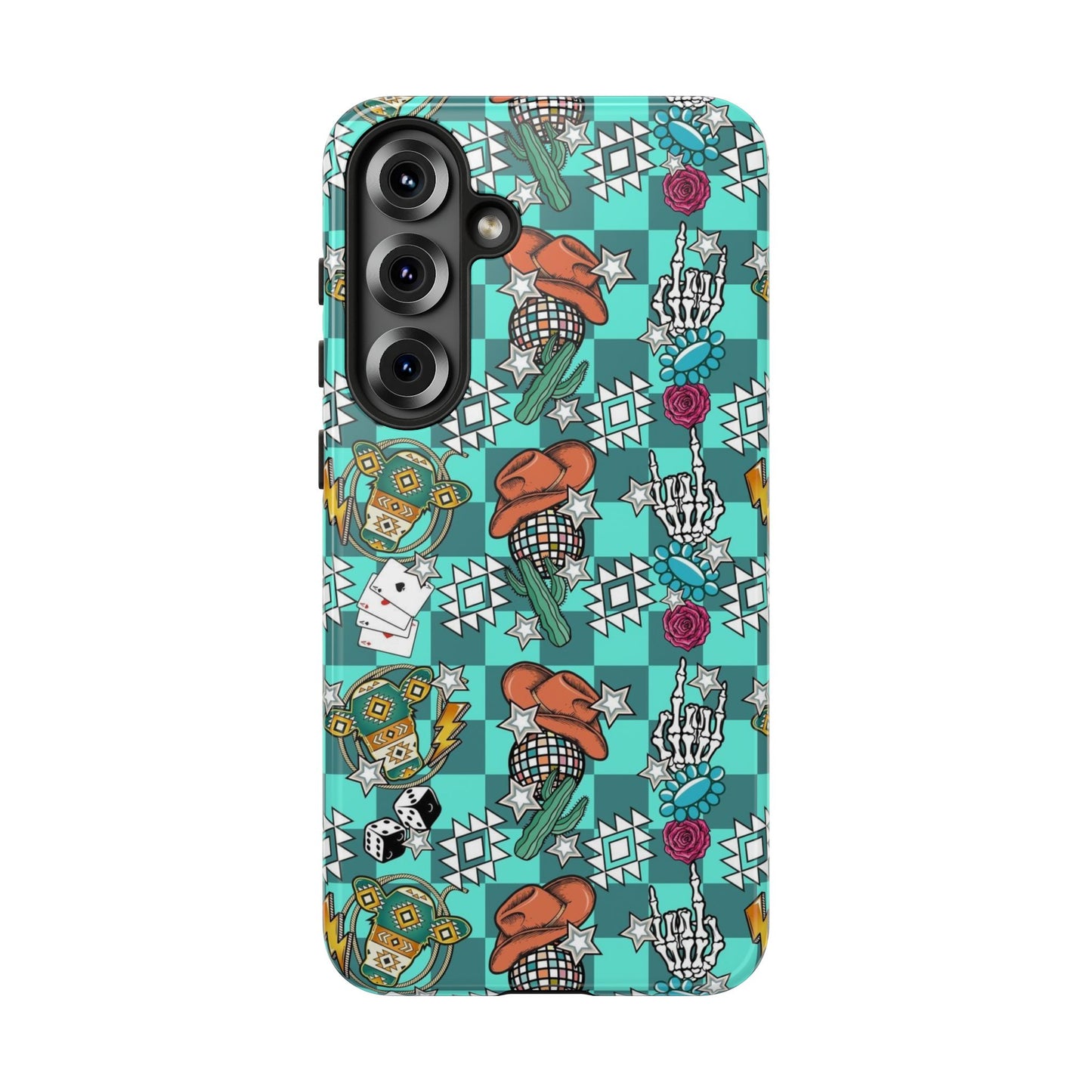 Blue Aztec Disco Tough Cases