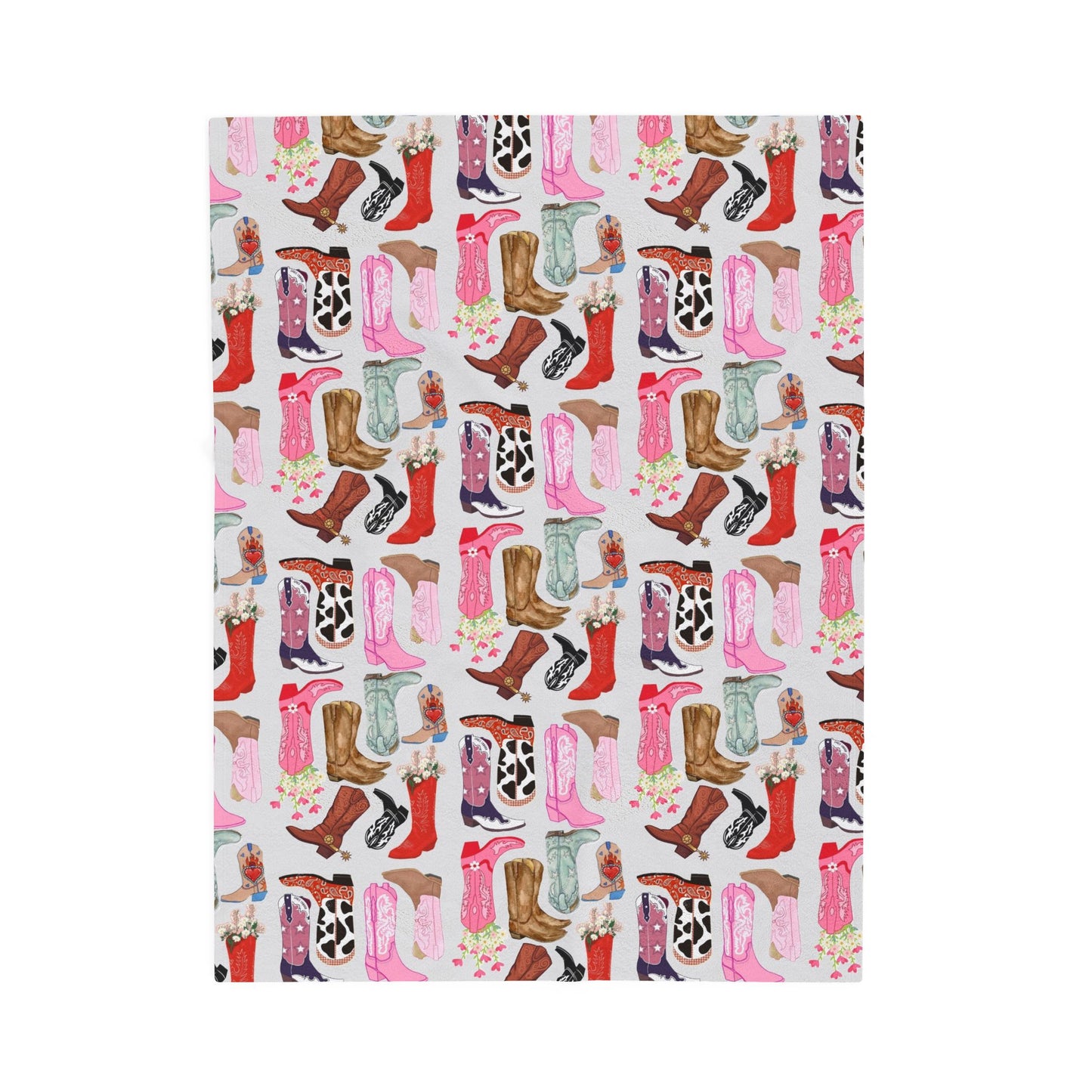 Cozy Cowgirl Boots Velveteen Plush Blanket