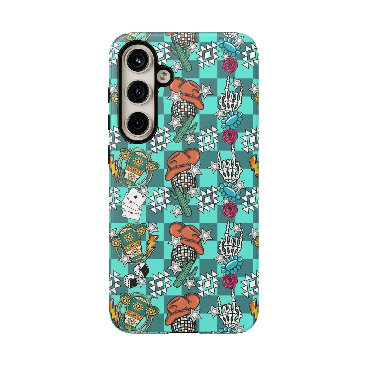 Blue Aztec Disco Tough Cases