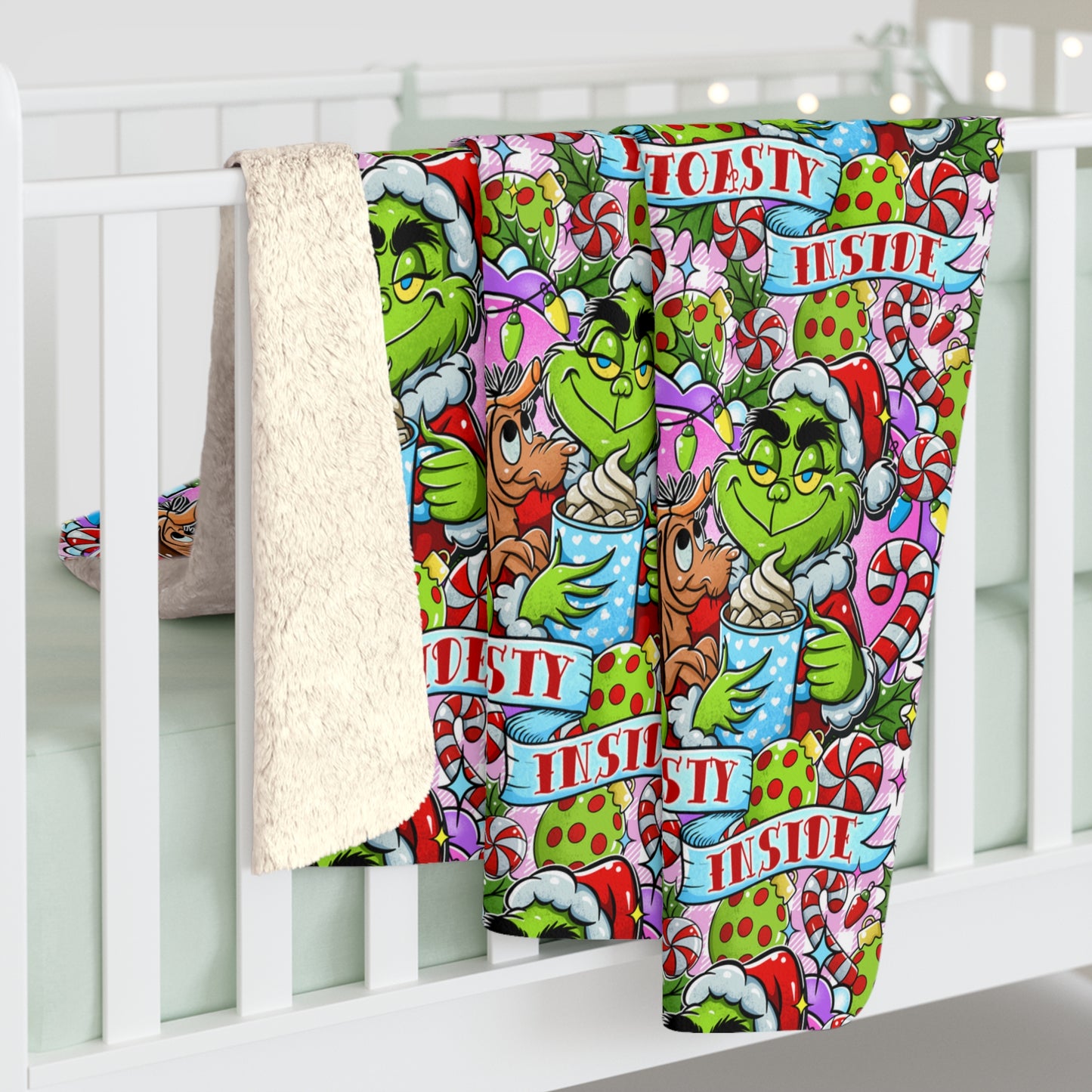 Grinch Sherpa Fleece Blanket