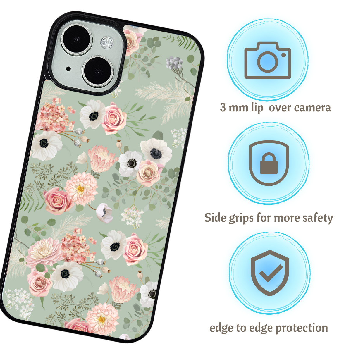 Green Floral Phone Case