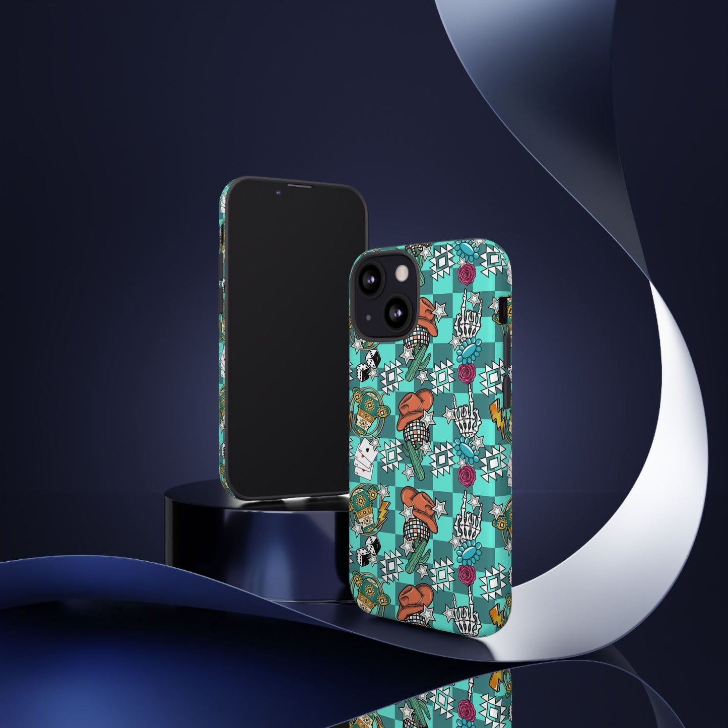 Blue Aztec Disco Tough Cases