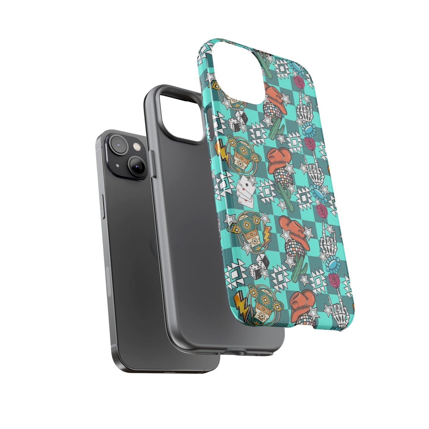 Blue Aztec Disco Tough Cases