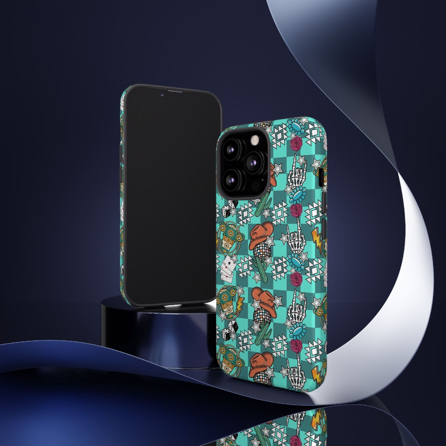 Blue Aztec Disco Tough Cases