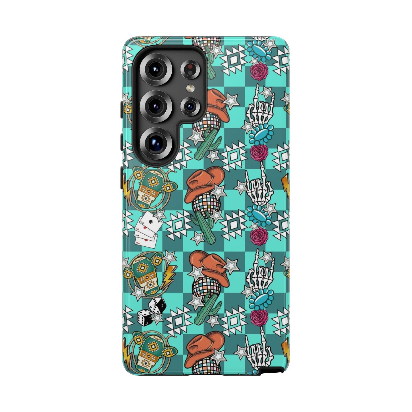 Blue Aztec Disco Tough Cases