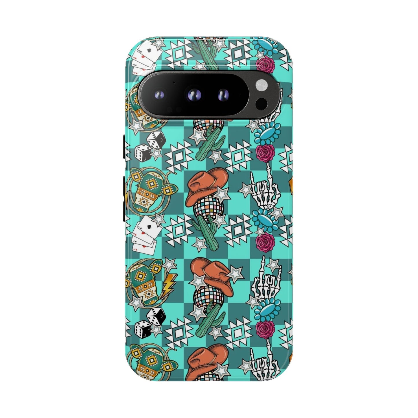 Blue Aztec Disco Tough Cases