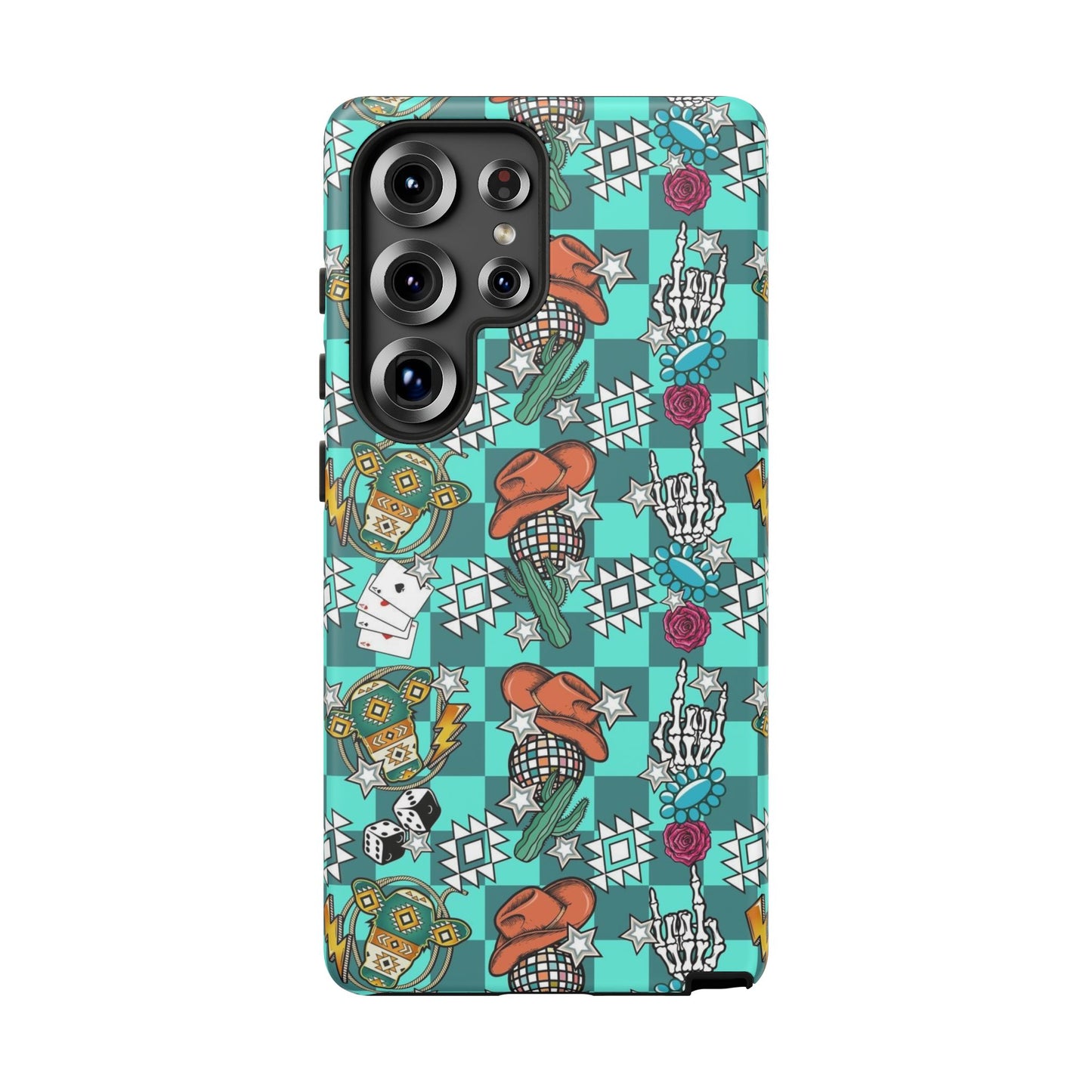 Blue Aztec Disco Tough Cases