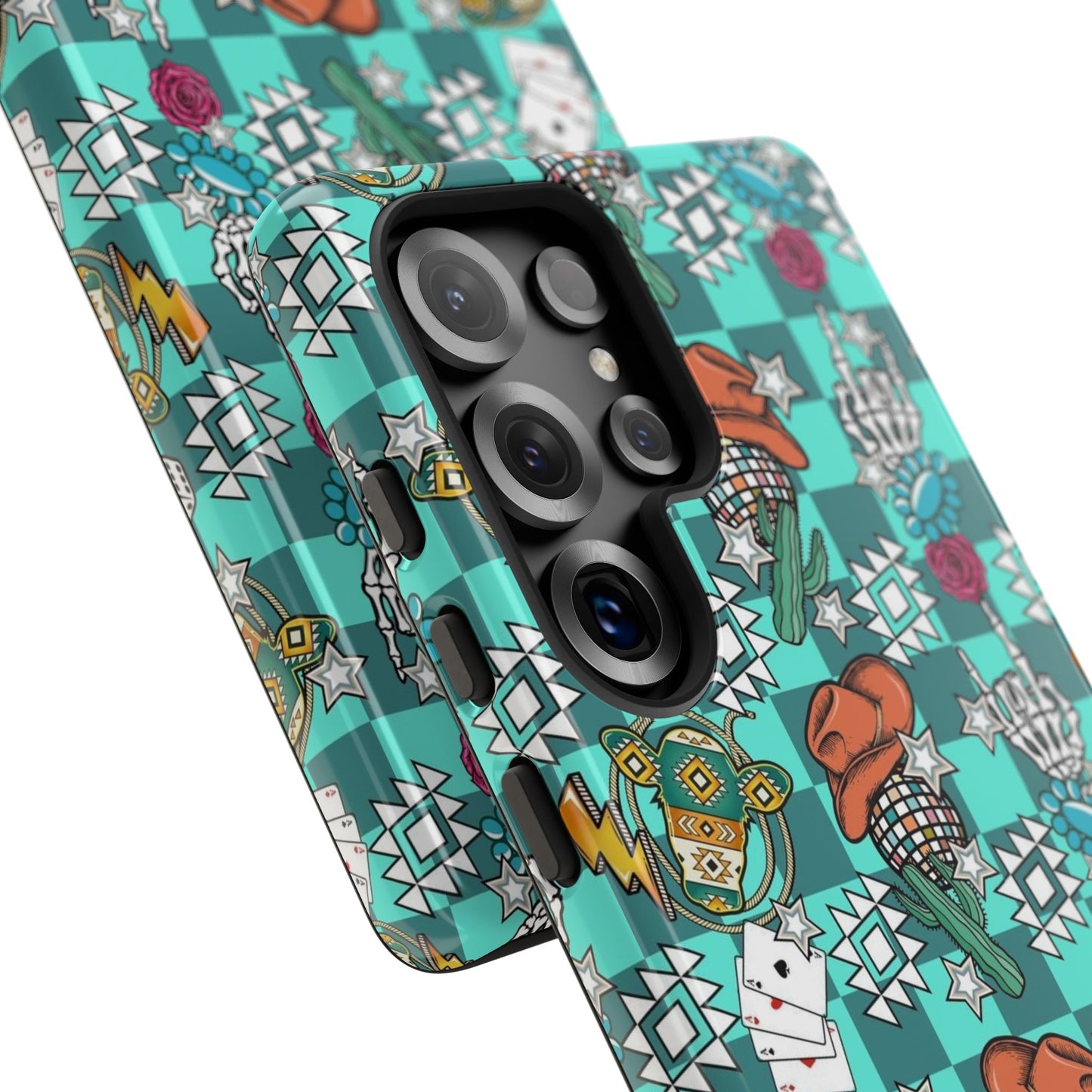 Blue Aztec Disco Tough Cases