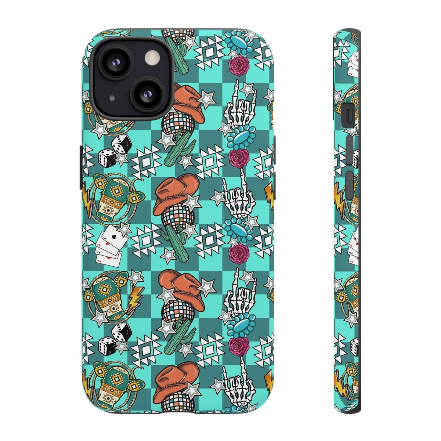 Blue Aztec Disco Tough Cases
