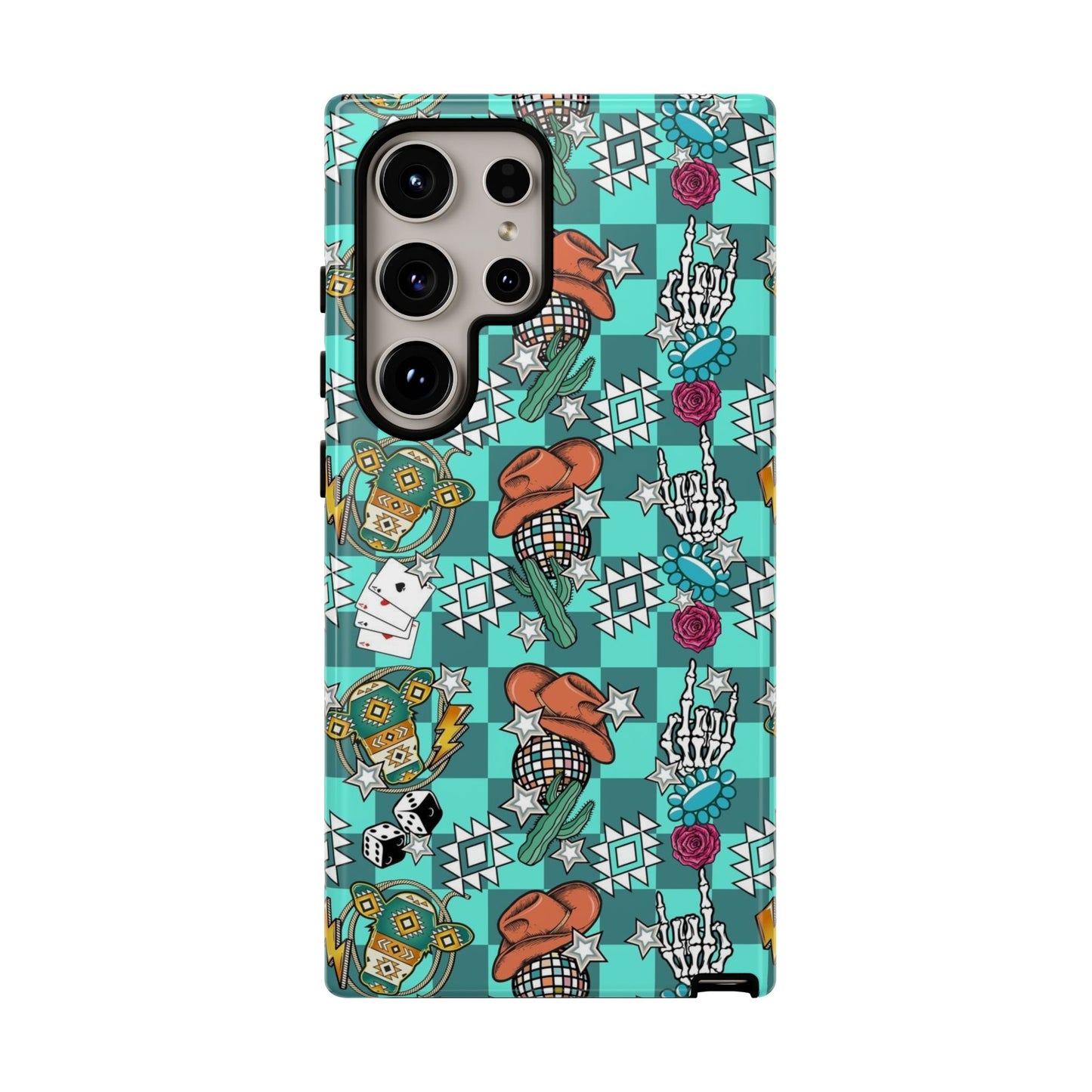 Blue Aztec Disco Tough Cases