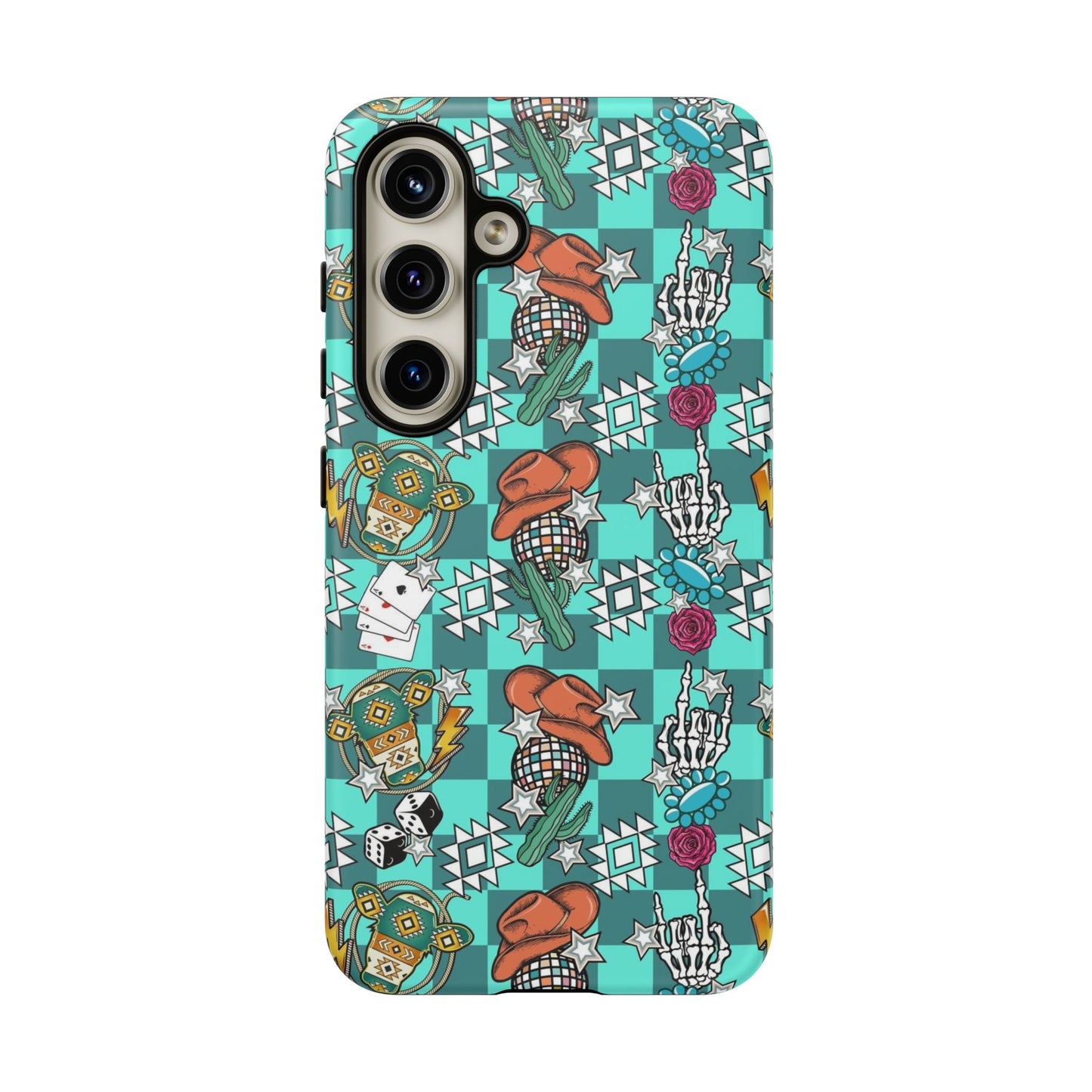 Blue Aztec Disco Tough Cases