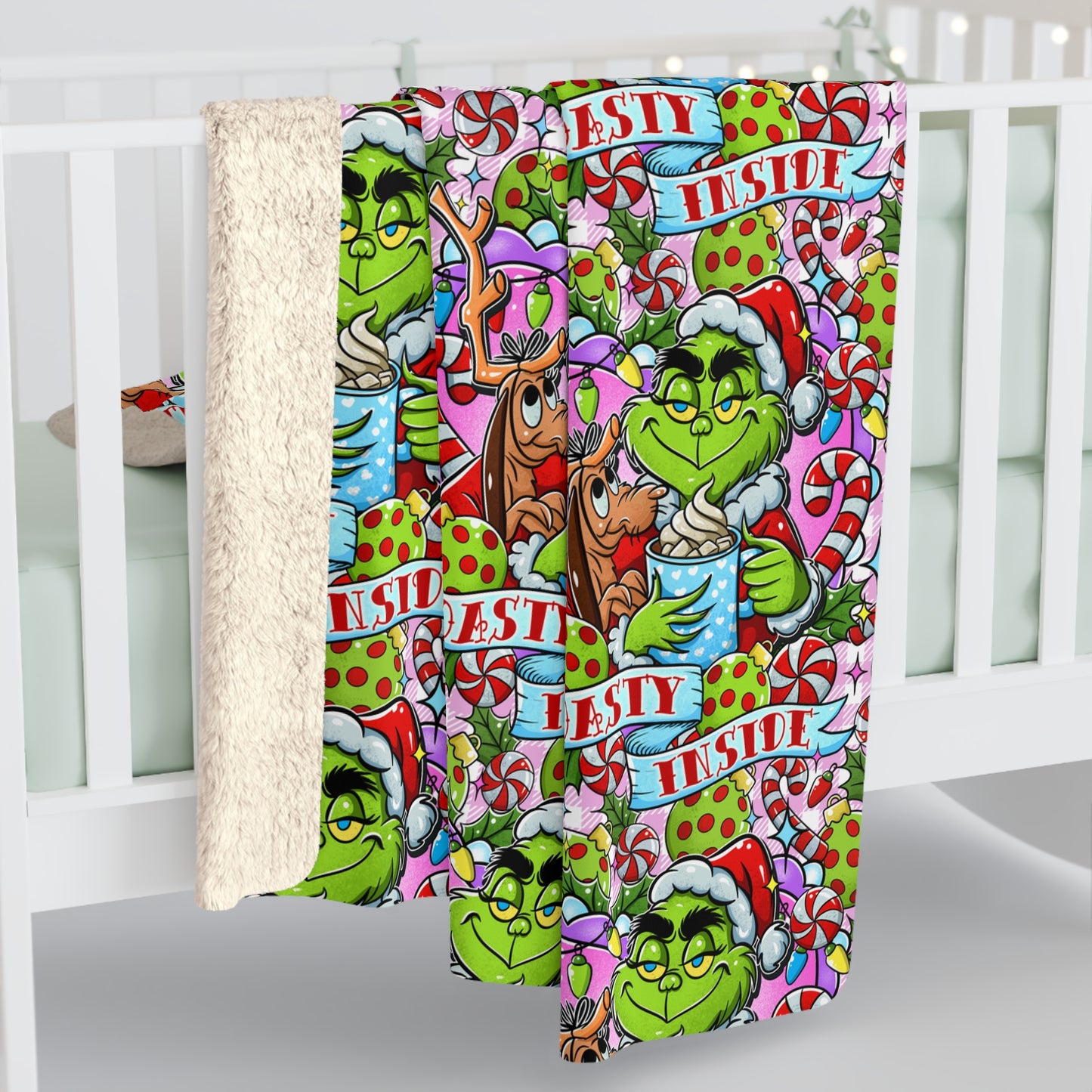 Grinch Sherpa Fleece Blanket