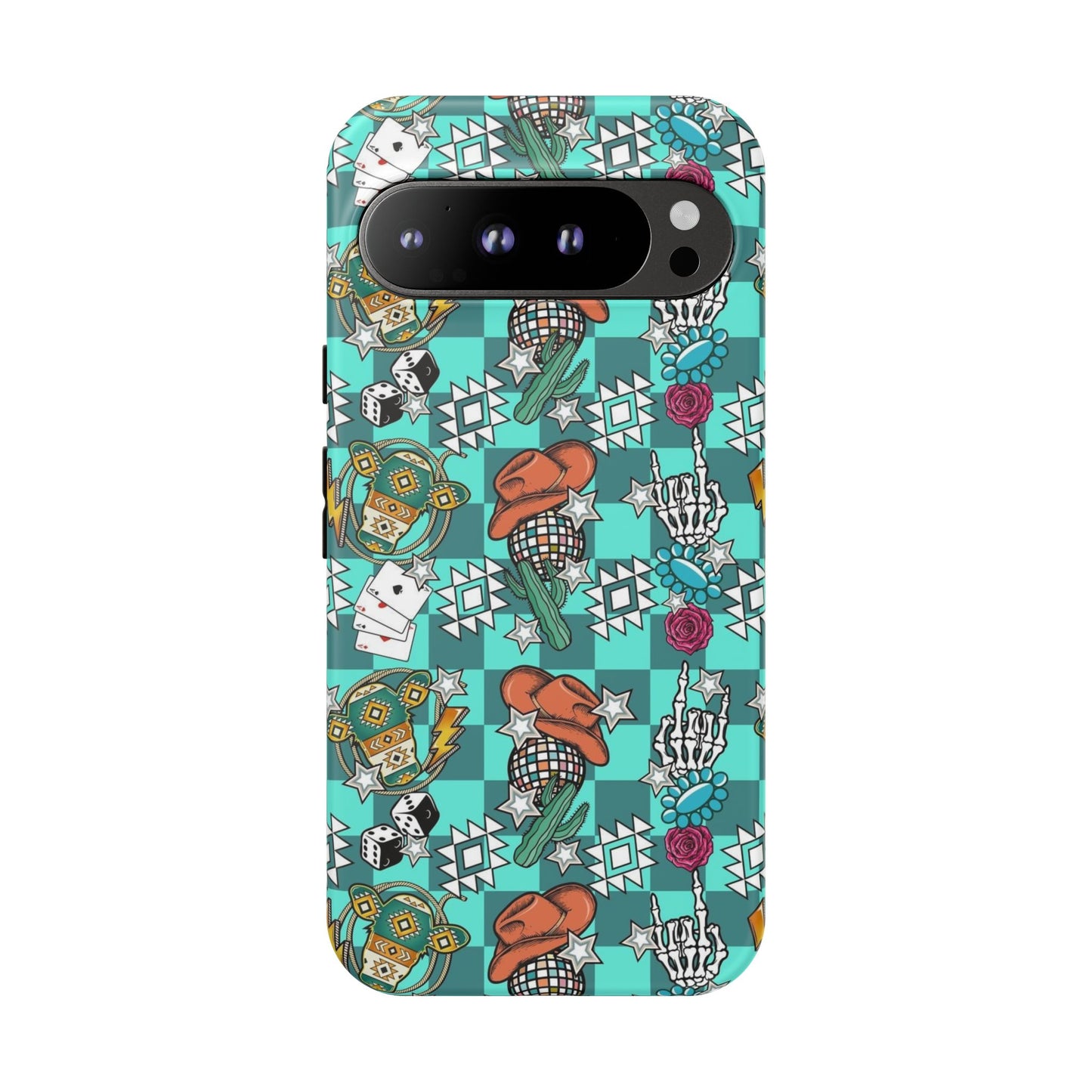 Blue Aztec Disco Tough Cases