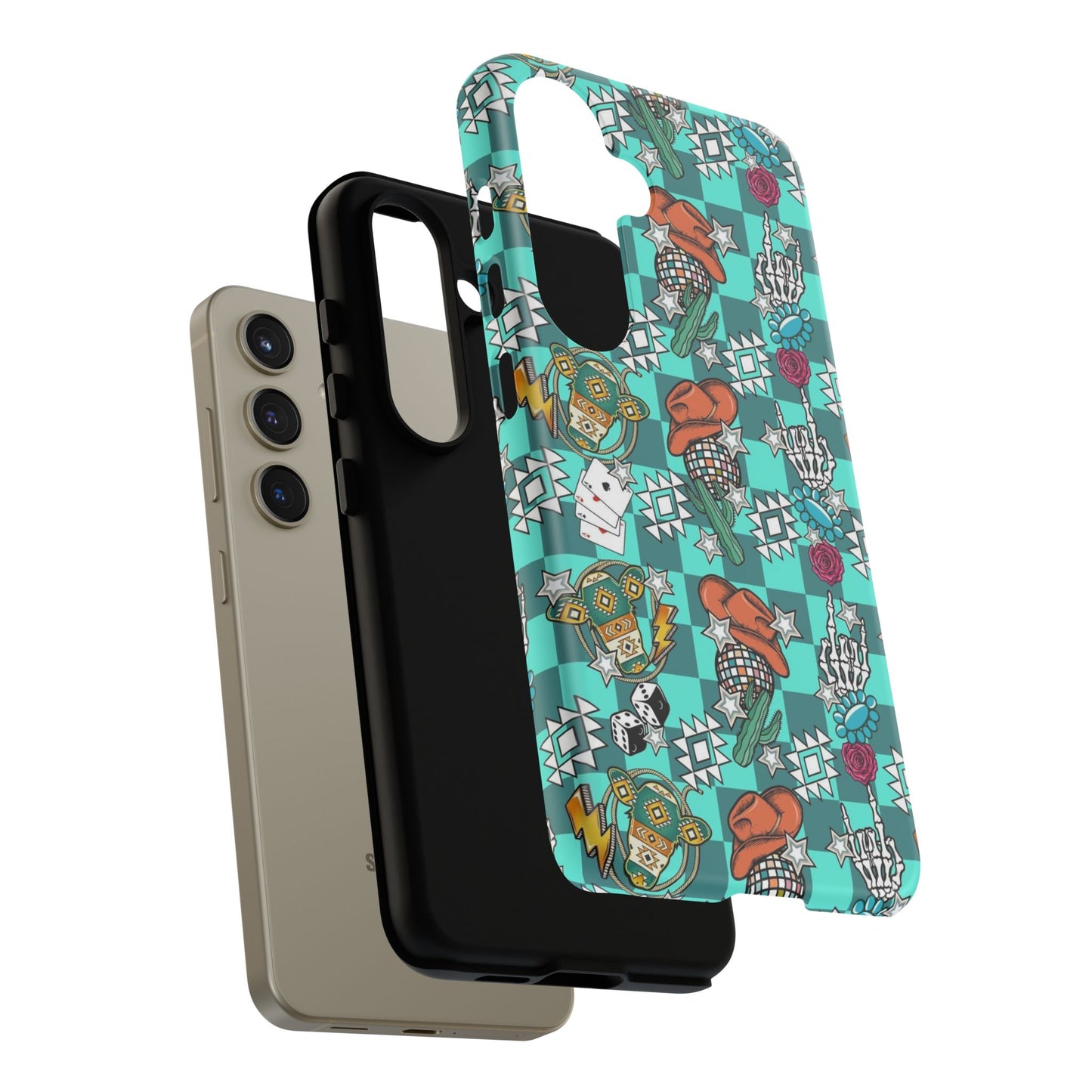 Blue Aztec Disco Tough Cases