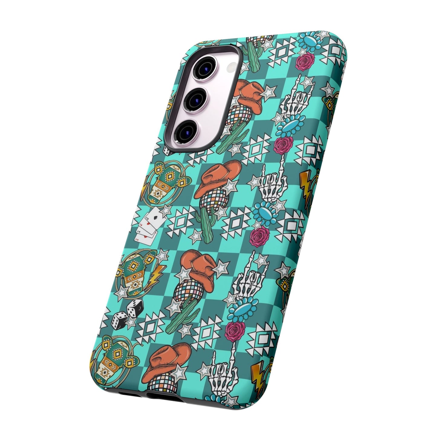 Blue Aztec Disco Tough Cases