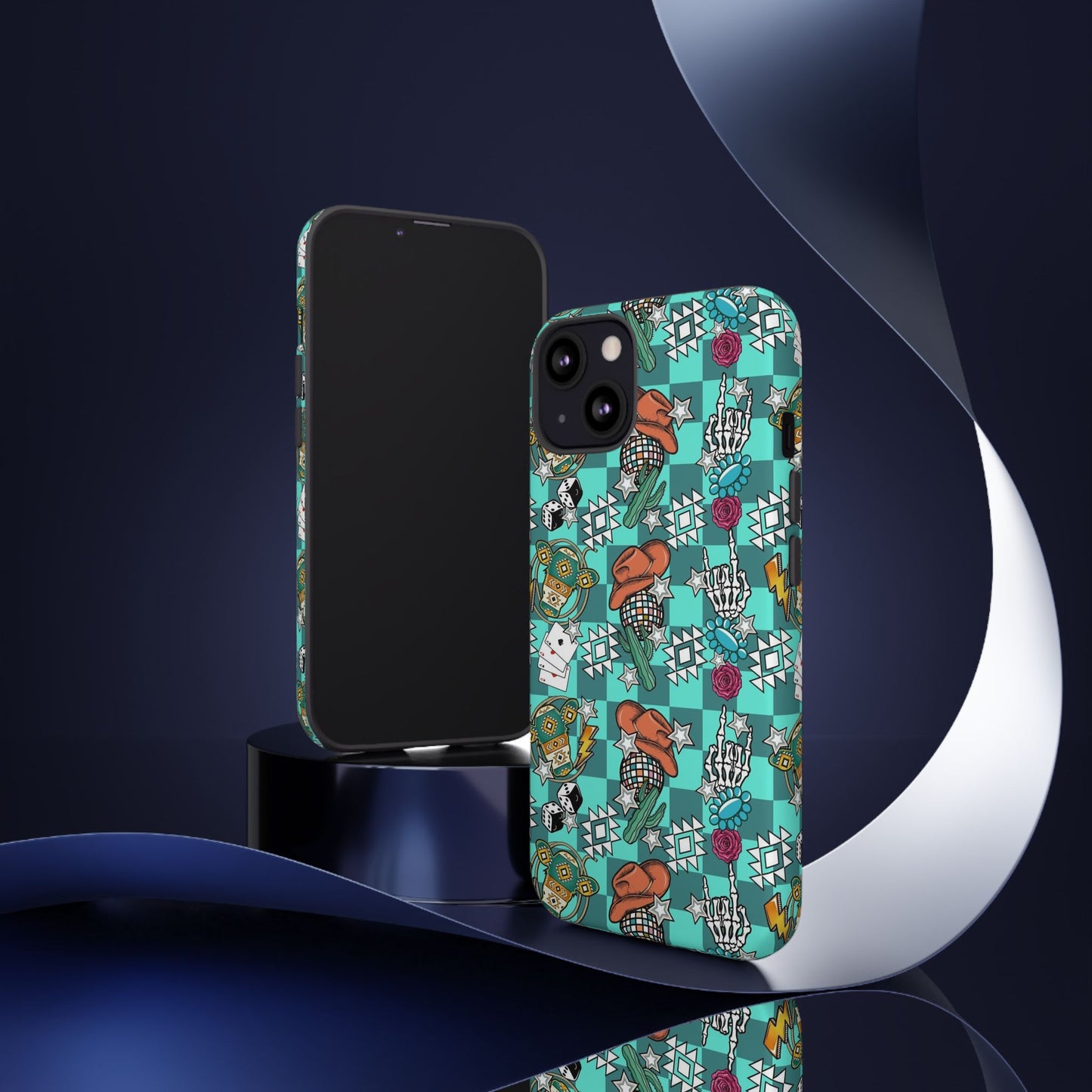 Blue Aztec Disco Tough Cases