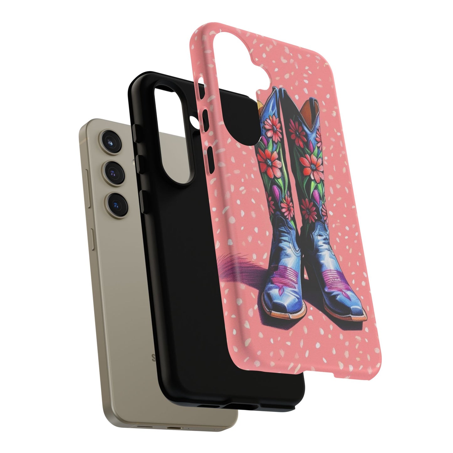 Flowered Cowboy Boots Tough Case