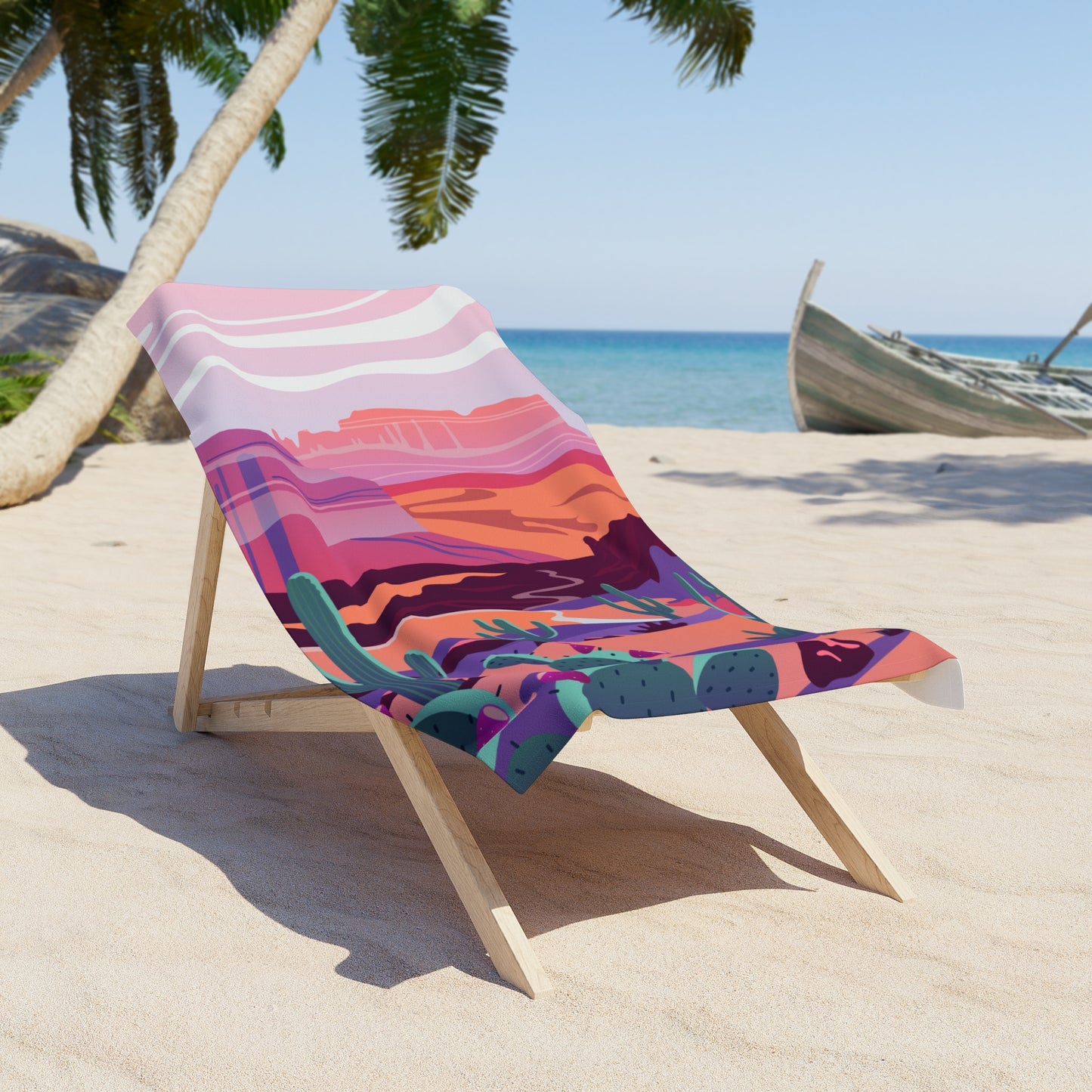 Neon Desert Beach Towel