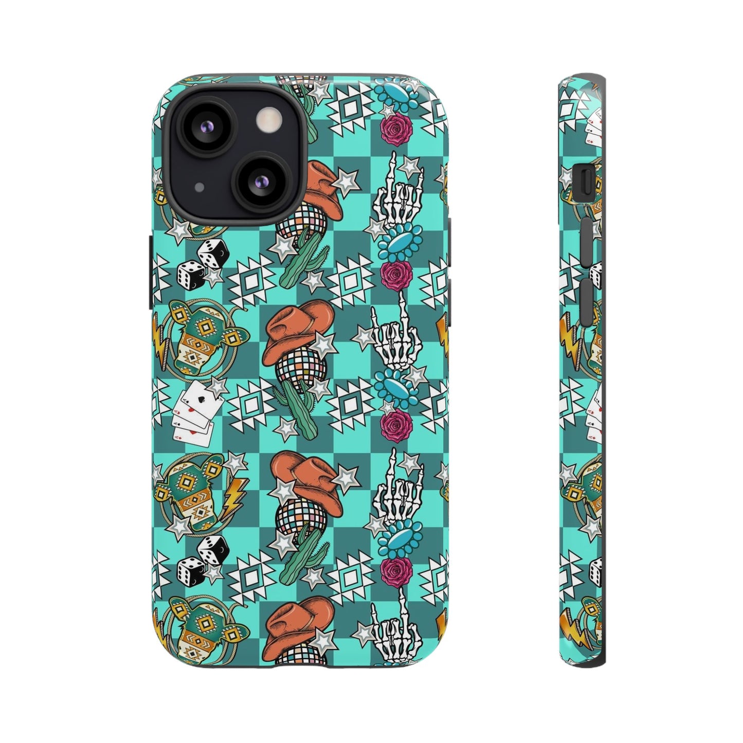 Blue Aztec Disco Tough Cases