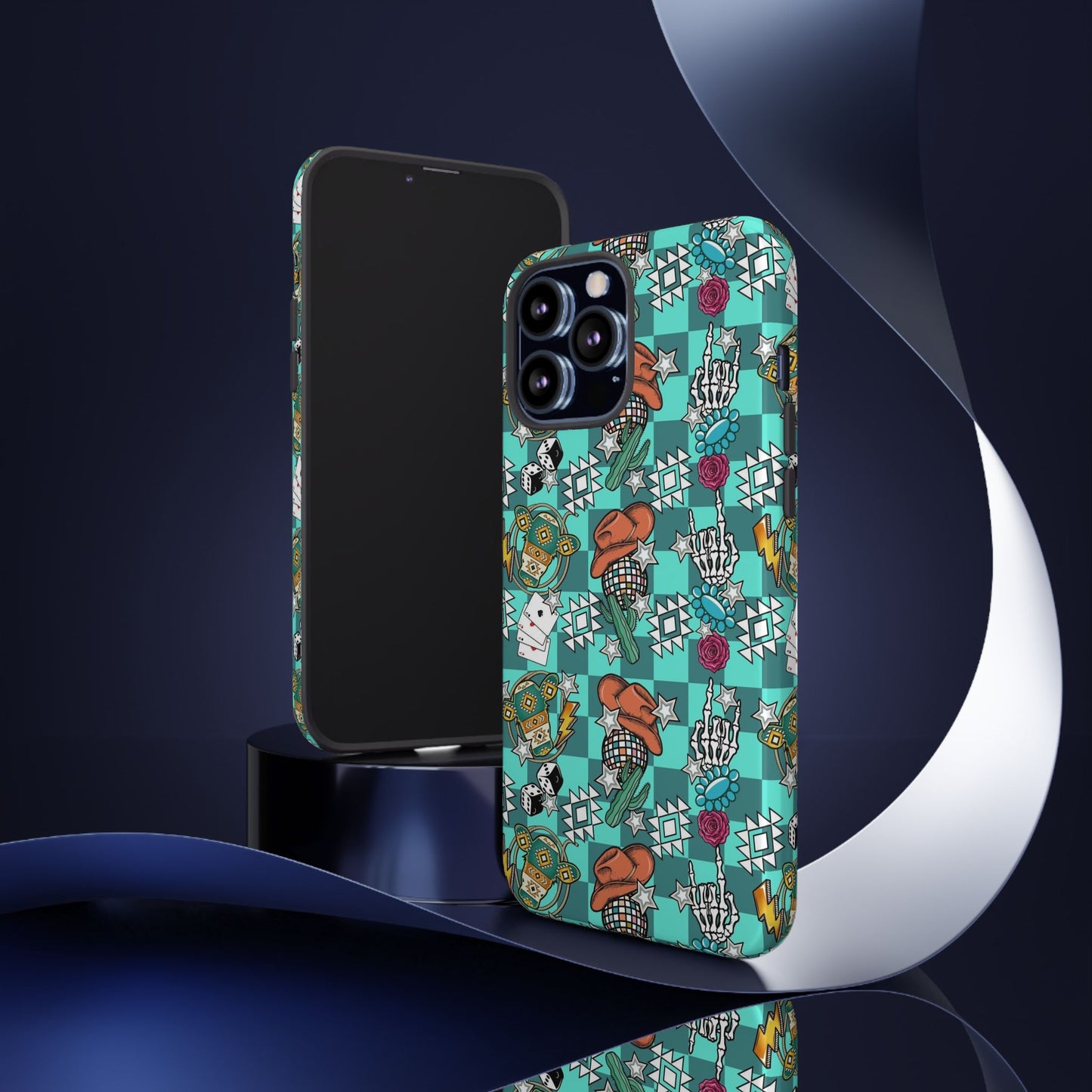 Blue Aztec Disco Tough Cases