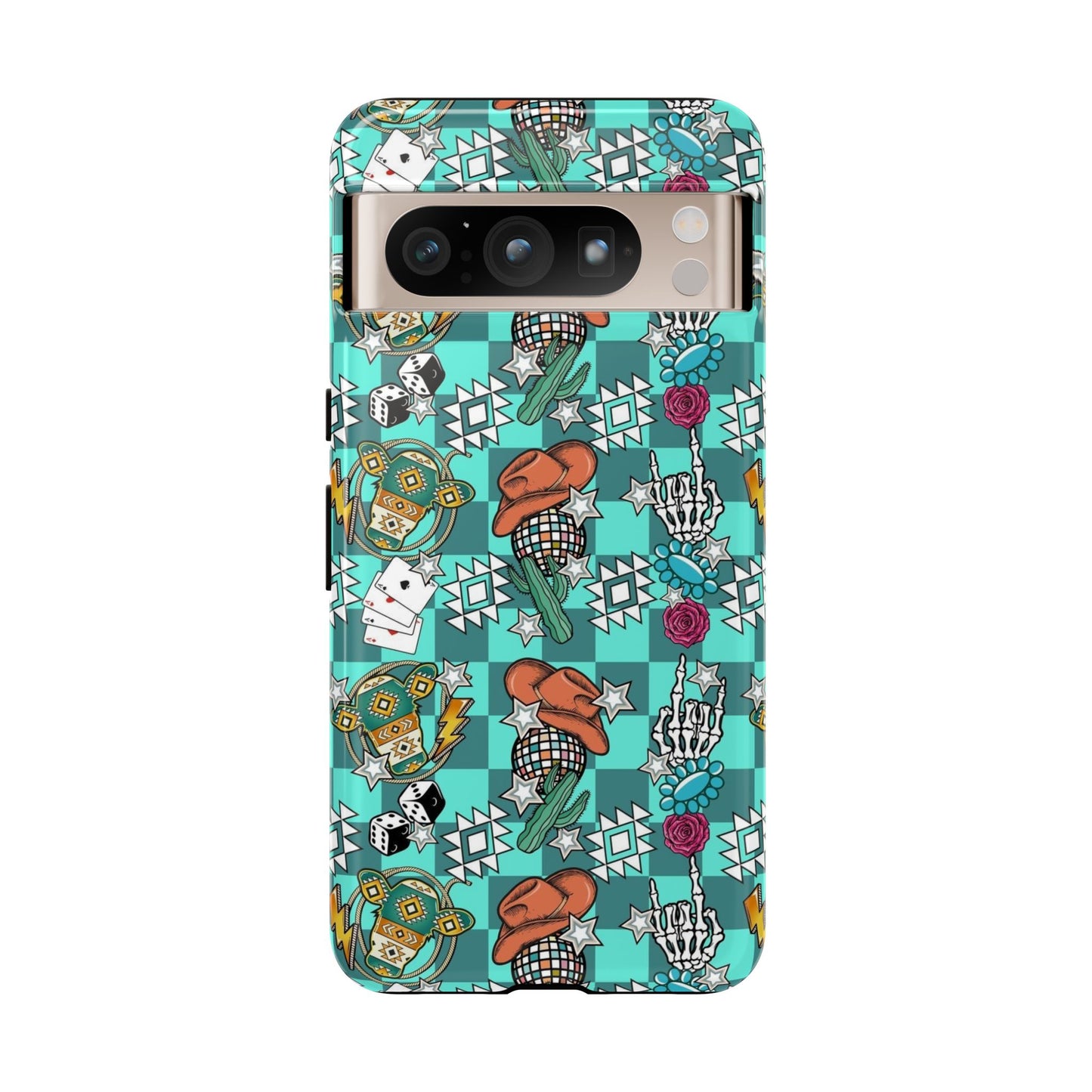 Blue Aztec Disco Tough Cases