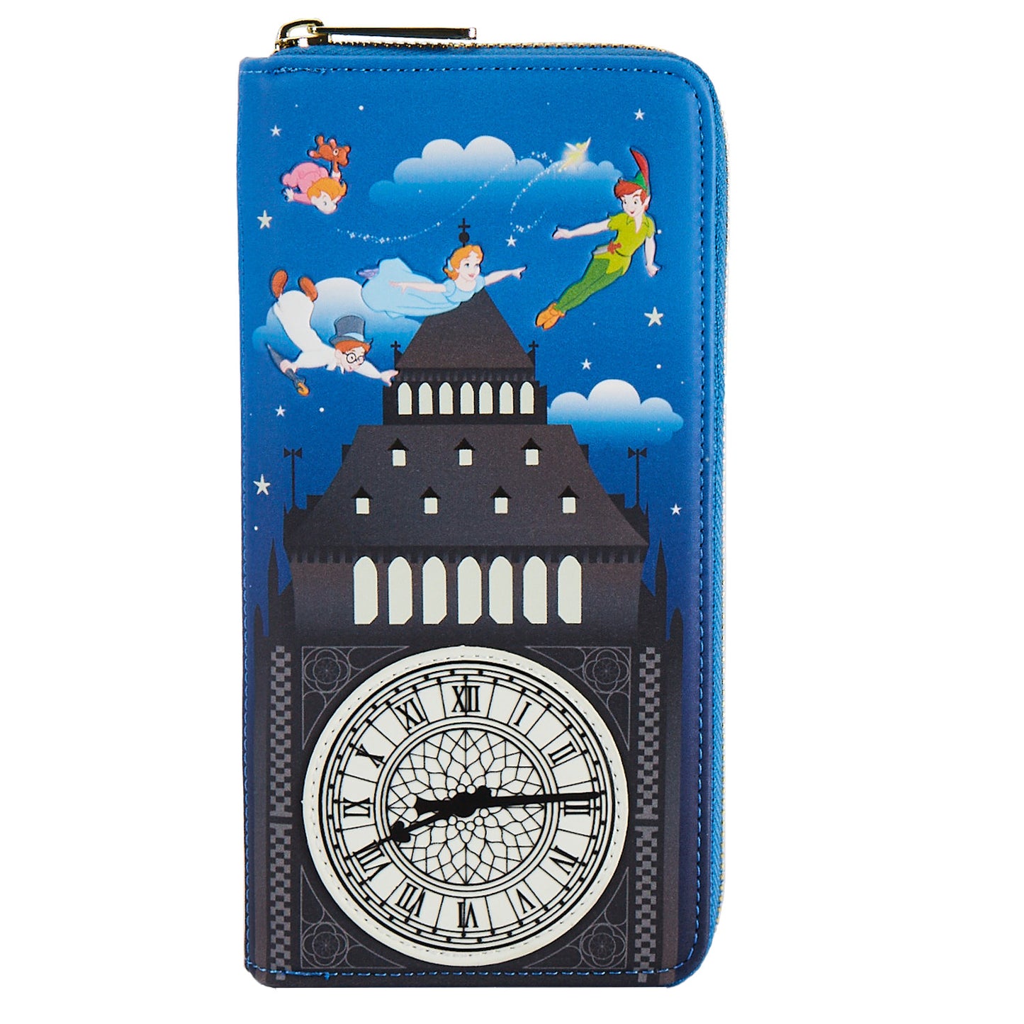 Loungefly Peter Pan Clock Glow in the Dark Zip Around Wallet