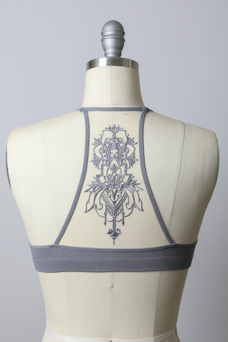 Tattoo Mesh Racerback Bralette (Plus)