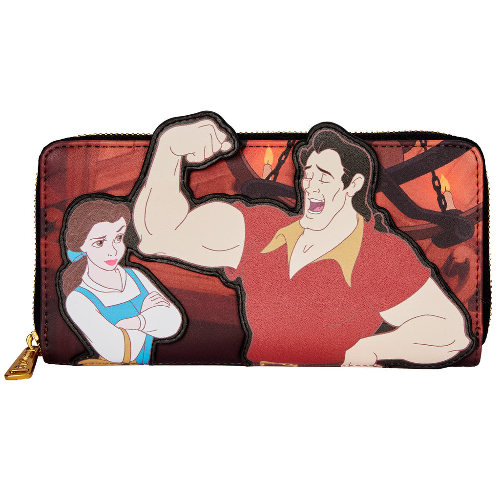 Loungefly Beauty and the Beast Gaston Villains Scene Zip Around Wallet