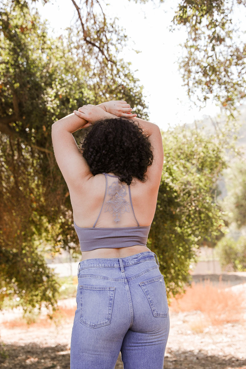 Tattoo Mesh Racerback Bralette (Plus)
