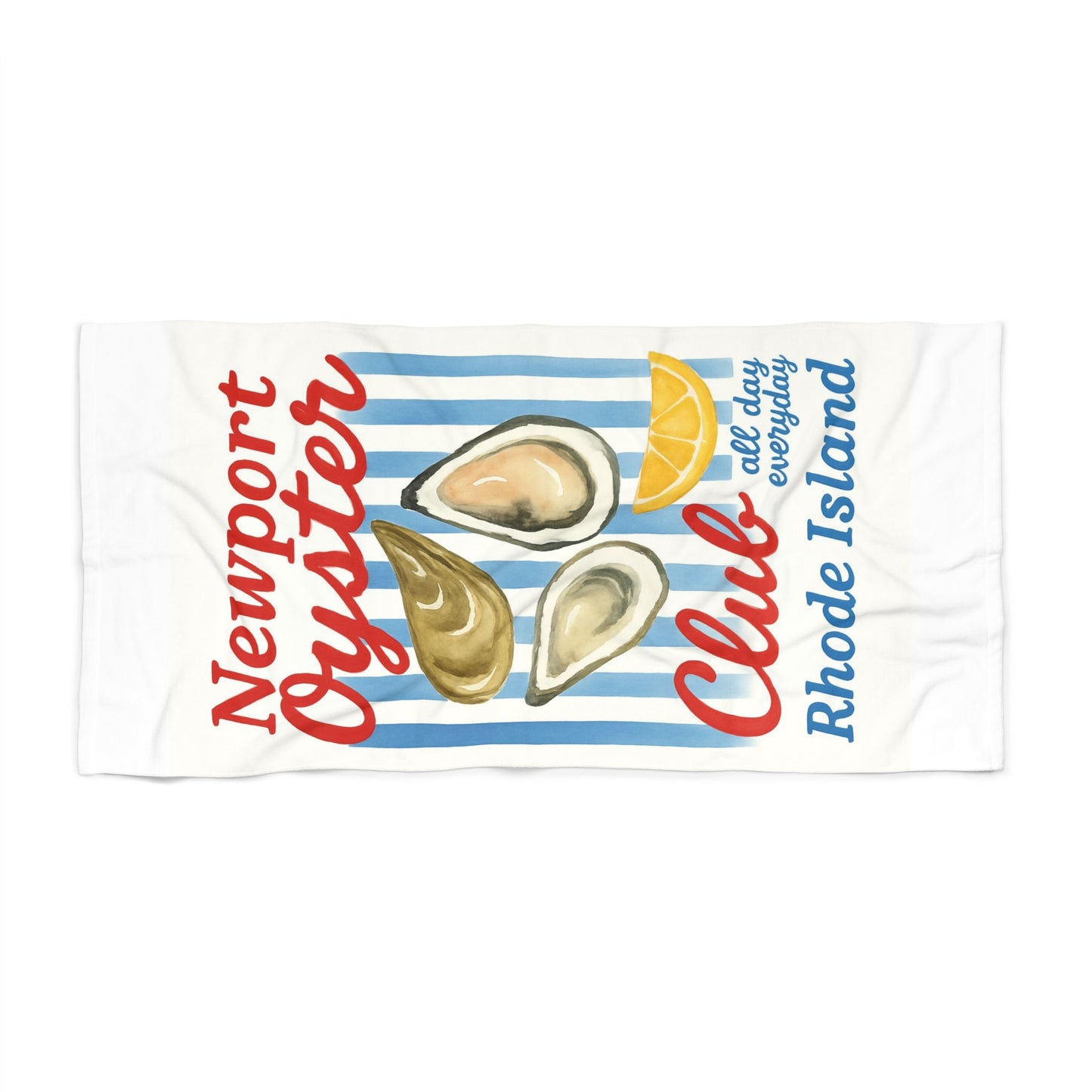 Newport Oyster Club Beach Towel – Rhode Island Coastal Seafood Design