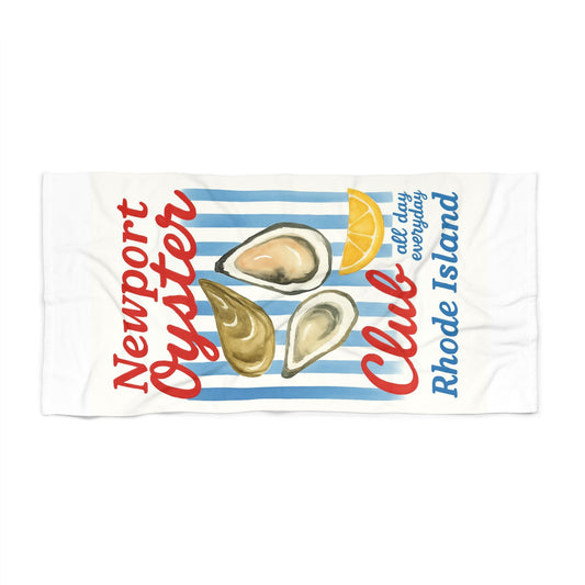 Newport Oyster Club Beach Towel – Rhode Island Coastal Seafood Design