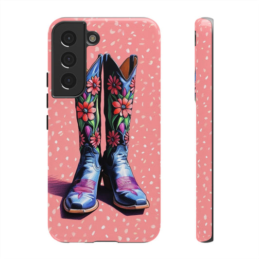 Flowered Cowboy Boots Tough Case