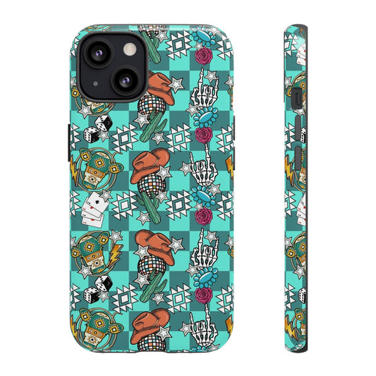 Blue Aztec Disco Tough Cases