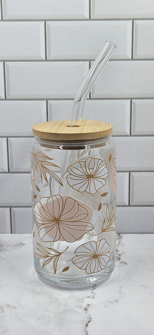 Boho Flower Glass Libby Cup