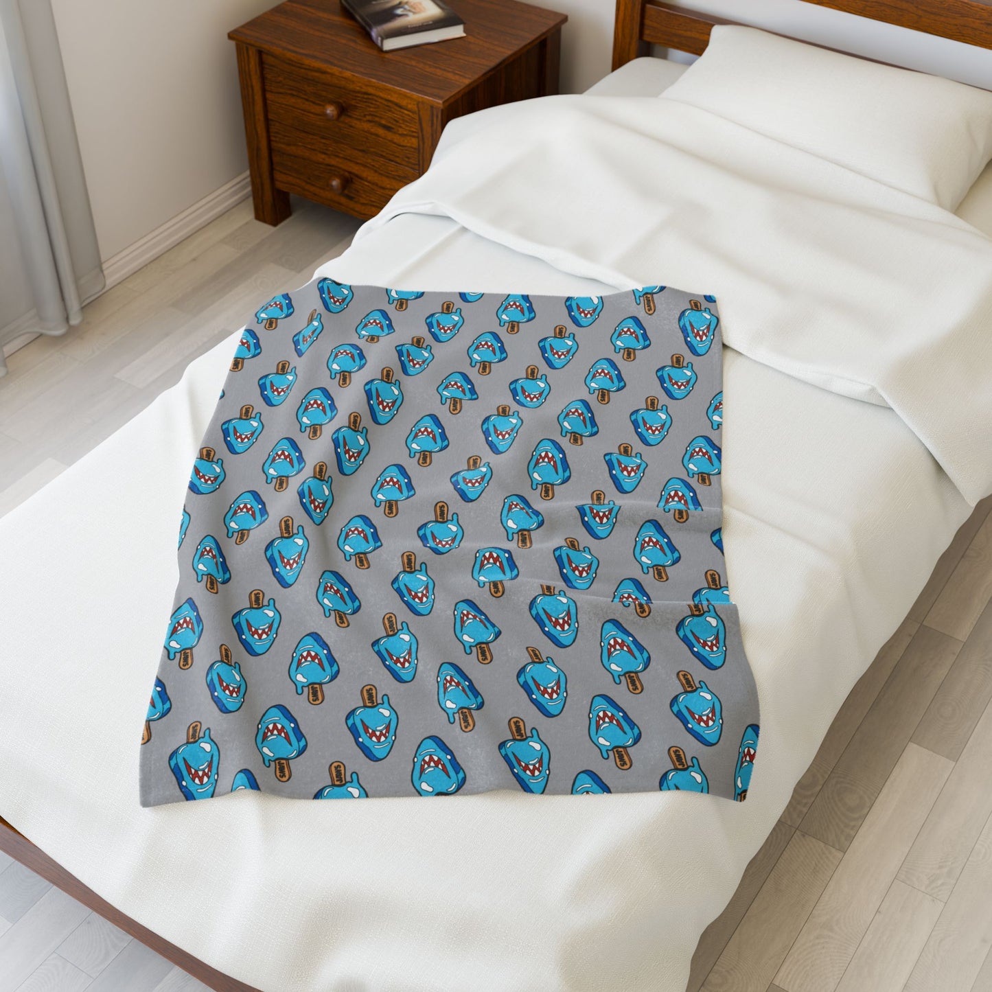 Popsicle Shark Velveteen Plush Blanket