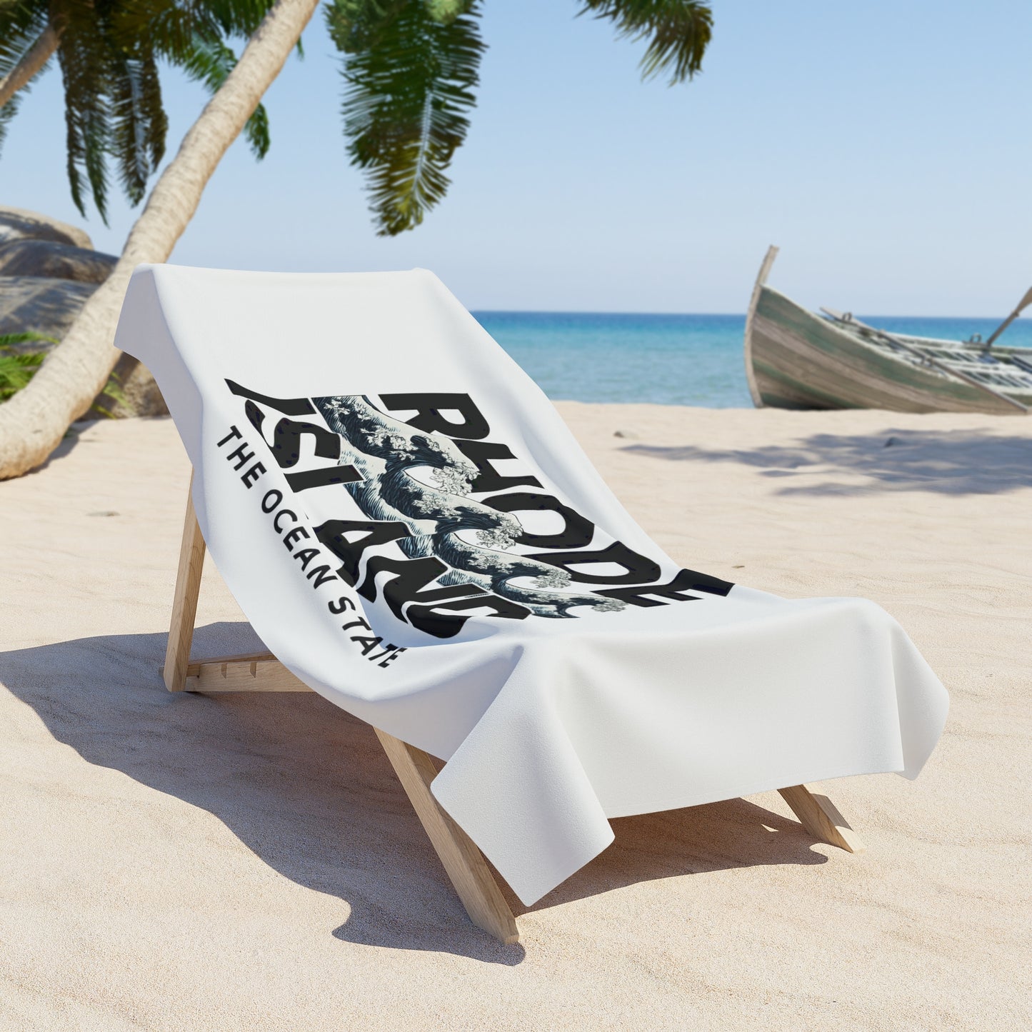 Rhode Island Beach Towel — The Ocean State Wave Design