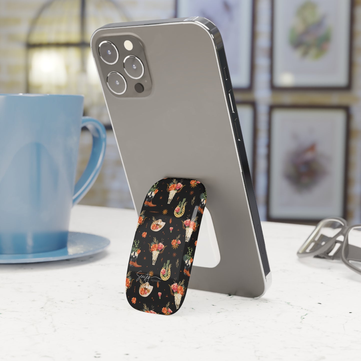 Western Floral Phone Grip Stand