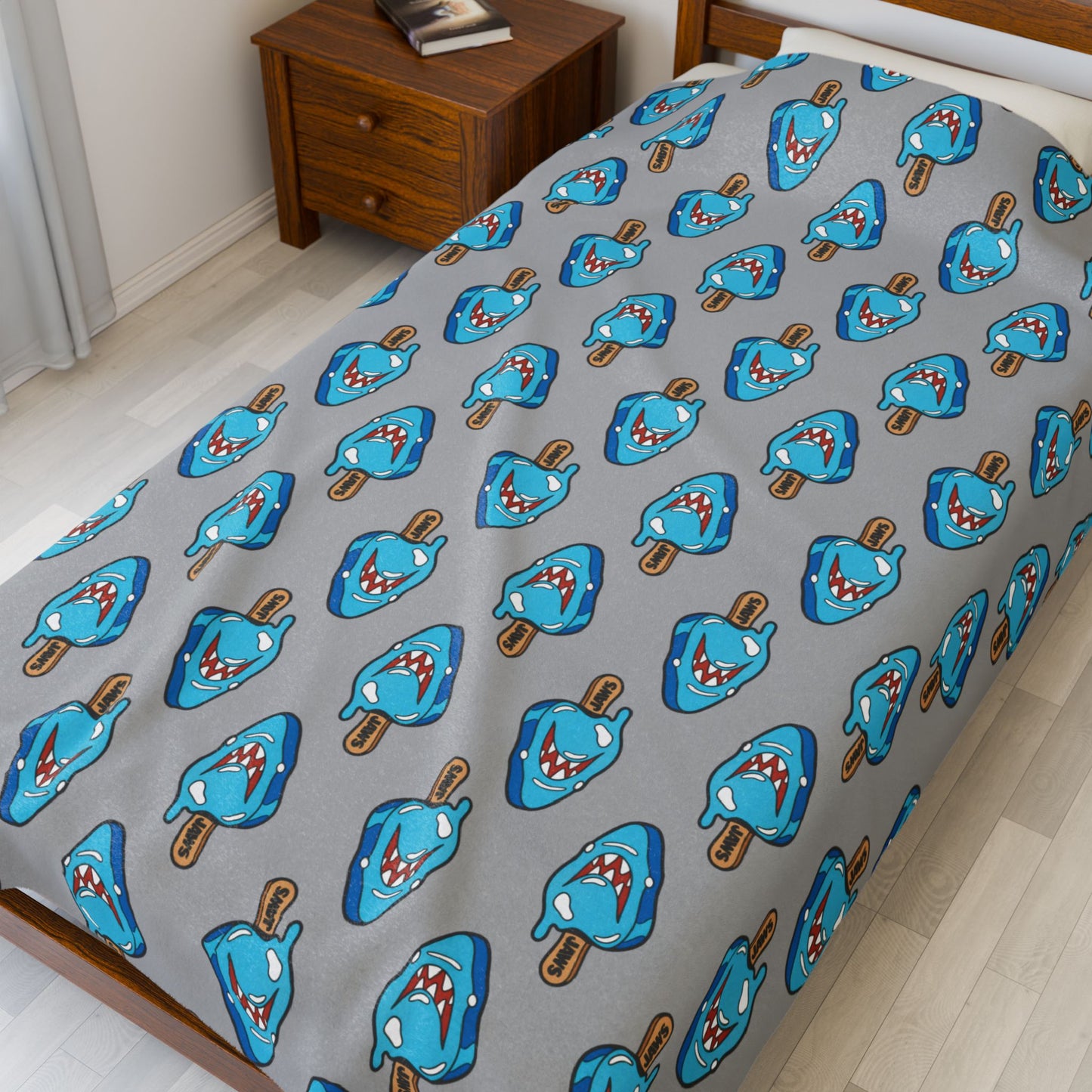 Popsicle Shark Velveteen Plush Blanket
