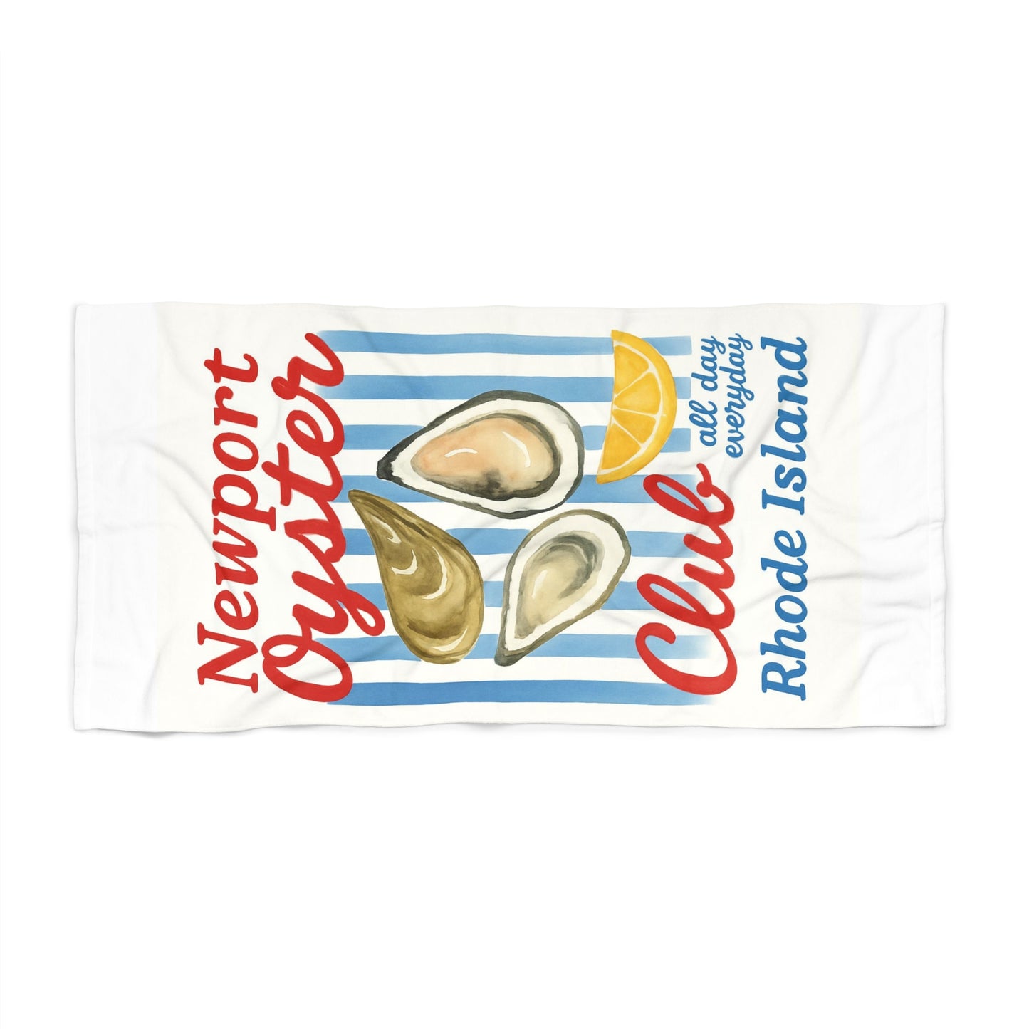 Newport Oyster Club Beach Towel – Rhode Island Coastal Seafood Design