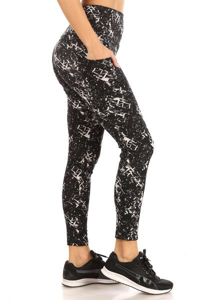Black Geo Sport Leggings