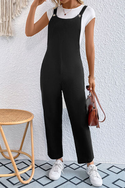 Pocketed Wide Strap Overall