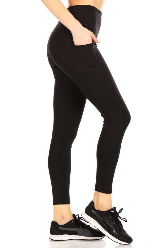 Solid Black Sport Leggings (Plus)