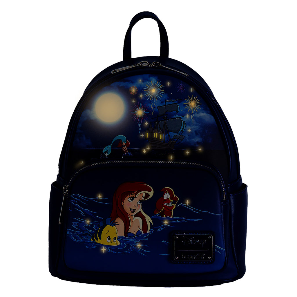 Loungefly The Little Mermaid Ariel Fireworks Glow and Light Up Mini Backpack